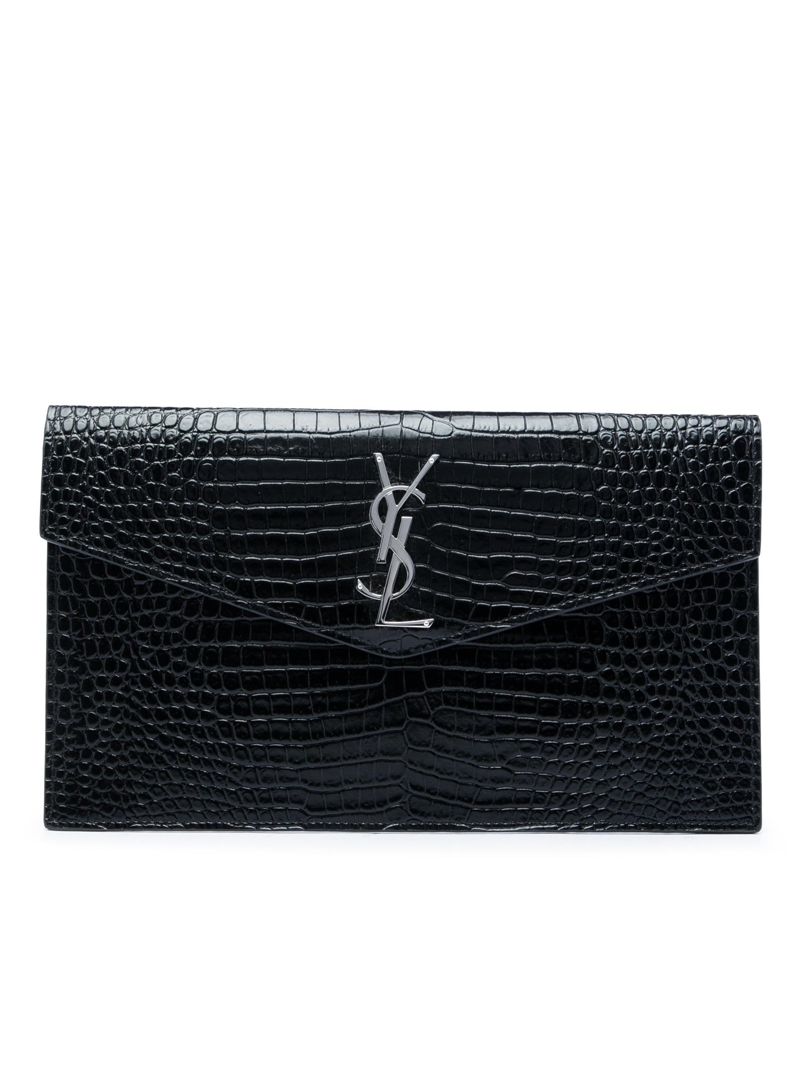 Saint Laurent Croc Embossed Leather #329905s62b